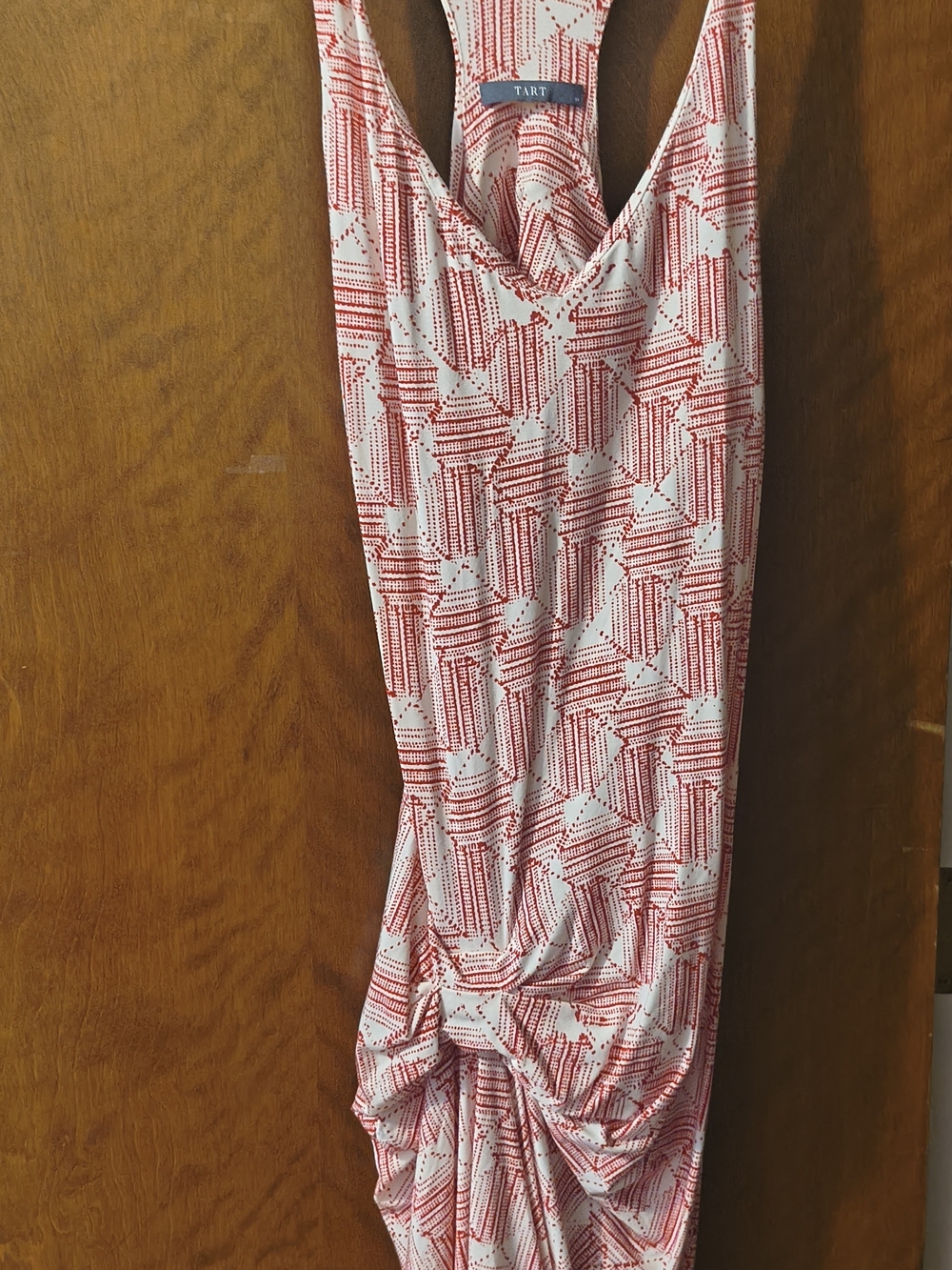 Tart Collection Geometric Maxi Dress in White & Red Size Medium NWT